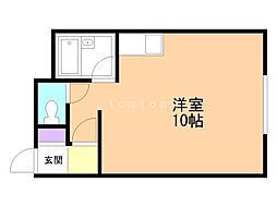 メゾン・ド・アーブルD ワンルームの間取図画像