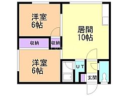 Nコート1 2LDKの間取図画像