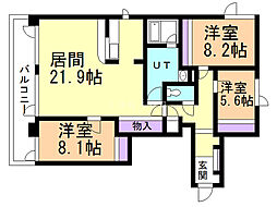N120 3LDKの間取図画像