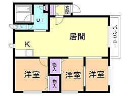 グランデ2 3LDKの間取図画像