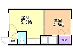 ハイツたかはた 1DKの間取図画像