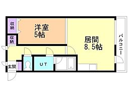 コートライベル 1DKの間取図画像