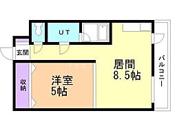 コートライベル 1DKの間取図画像