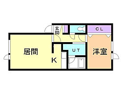 アストランティア 1LDKの間取図画像