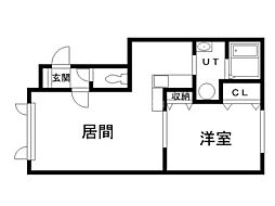 KOKORO 1LDKの間取図画像