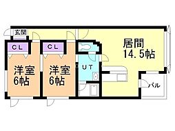 フローレンス 2LDKの間取図画像