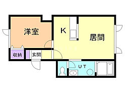 アキュート 1LDKの間取図画像