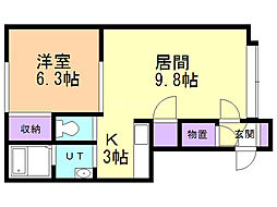 フレンドリー5A 1LDKの間取図画像