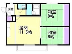 ポポラーレ緑道B.L.D 2LDKの間取図画像