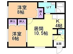 暖コーポたかはし 2LDKの間取図画像