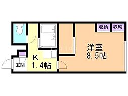 レオパレスコンフォール 1Kの間取図画像