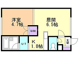 ユーハイツ永山 1DKの間取図画像