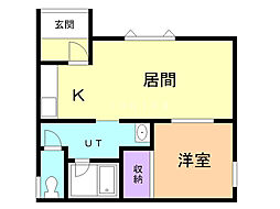 ルクシマンション 1LDKの間取図画像