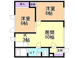 ロイヤルハイツ713 2LDKの間取図画像
