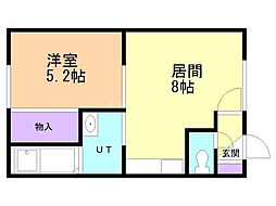 リバーサイド4・7 1LDKの間取図画像