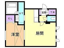 シンフォニー東光 1LDKの間取図画像