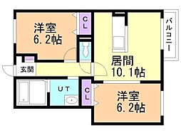メゾン・フェリーチェ 2LDKの間取図画像