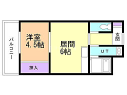 ハイムドルチェ 1DKの間取図画像