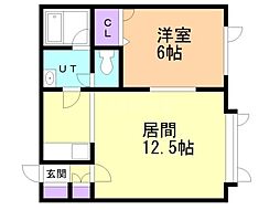 プレジデントA 1LDKの間取図画像
