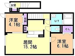 ルミエール2 2LDKの間取図画像