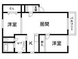 グランデ4 2LDKの間取図画像
