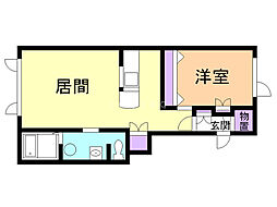 タウンズ10・13 1LDKの間取図画像