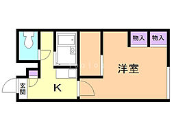 レオパレスルナ 1Kの間取図画像