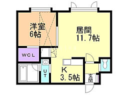 ラルジュ 1LDKの間取図画像