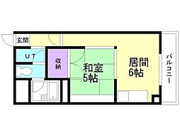 114池尻マンション 1DKの間取図画像