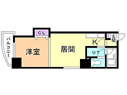 ナッツスピリット3 1Kの間取図画像
