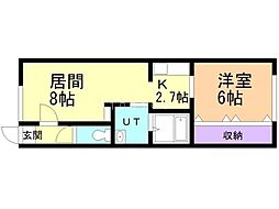 コンフォート4・7 1LDKの間取図画像