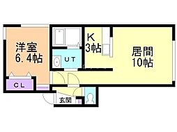 ポラリス 1LDKの間取図画像