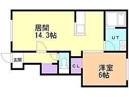 ティラトーレ1 1LDKの間取図画像