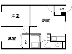 エーコー赤平 2DKの間取図画像