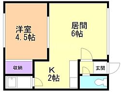 ルクシマンション 1LDKの間取図画像