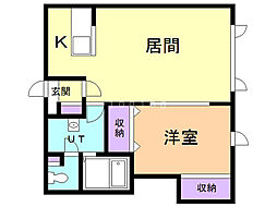 プレアデス 1LDKの間取図画像