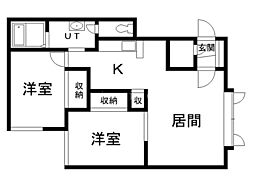 ベラーノB 2LDKの間取図画像