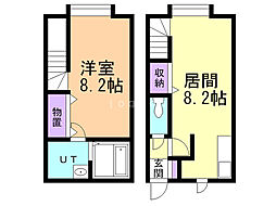 来夢ハイツ川端B 1LDKの間取図画像