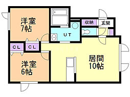 AGORA 2LDKの間取図画像