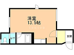 WestRiver1.4 ワンルームの間取図画像