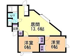 YOUトピア東光1番街 2LDKの間取図画像