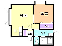 ルーヴル 1LDKの間取図画像