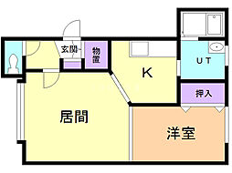 GreatViewAI・63 1LDKの間取図画像