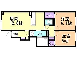 ベルメゾンG 2LDKの間取図画像