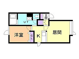 Xルーム 1LDKの間取図画像