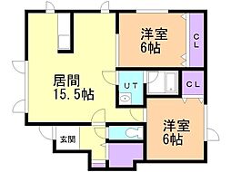 スノーフレーク 2LDKの間取図画像