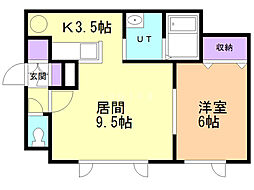 estluce5.5 1LDKの間取図画像