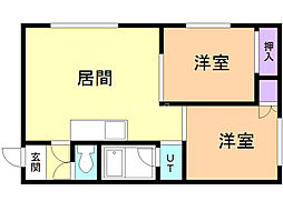 リプルス末広 2LDKの間取図画像