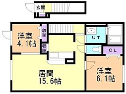 メゾン・ド・シルフィード 2LDKの間取図画像