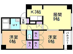 フォレスト 2LDKの間取図画像